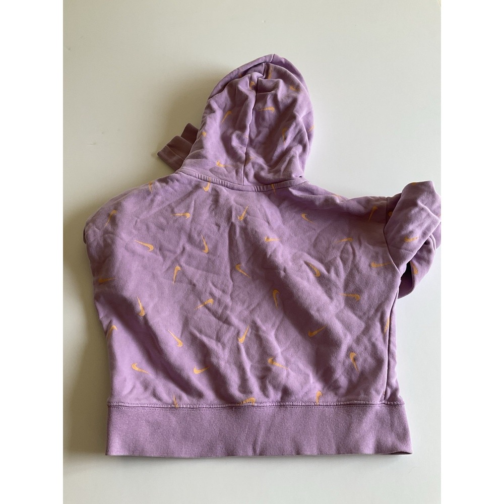 Nike Girls Crop Hoodie Purple Orange Large Standard Fit - Picture 10 of 11